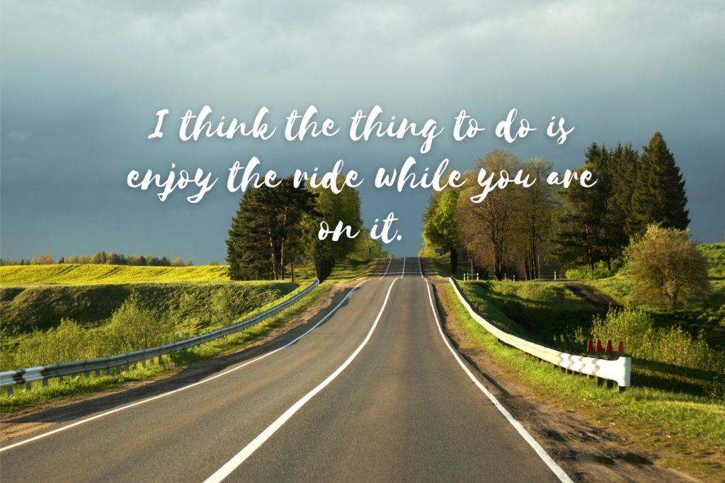 I think the thing to do is enjoy the ride while you are on it - Johnny Depp